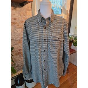 Orvis Navy & Tan Houndstooth Classic Fit Button-Up Shirt